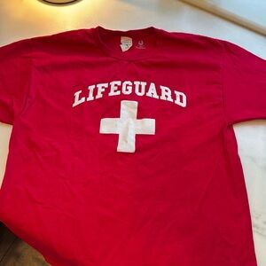Hanes, red, lifeguard t-shirt, size L, worn once